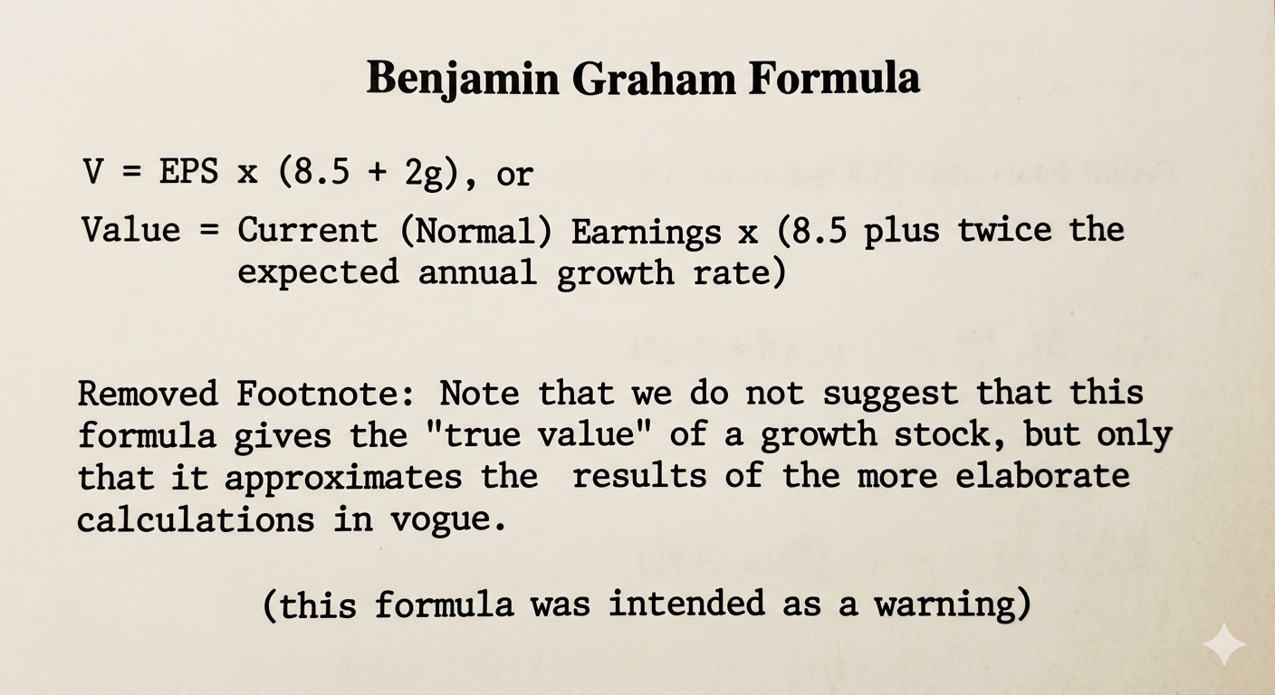 Benjamin Graham Formula.