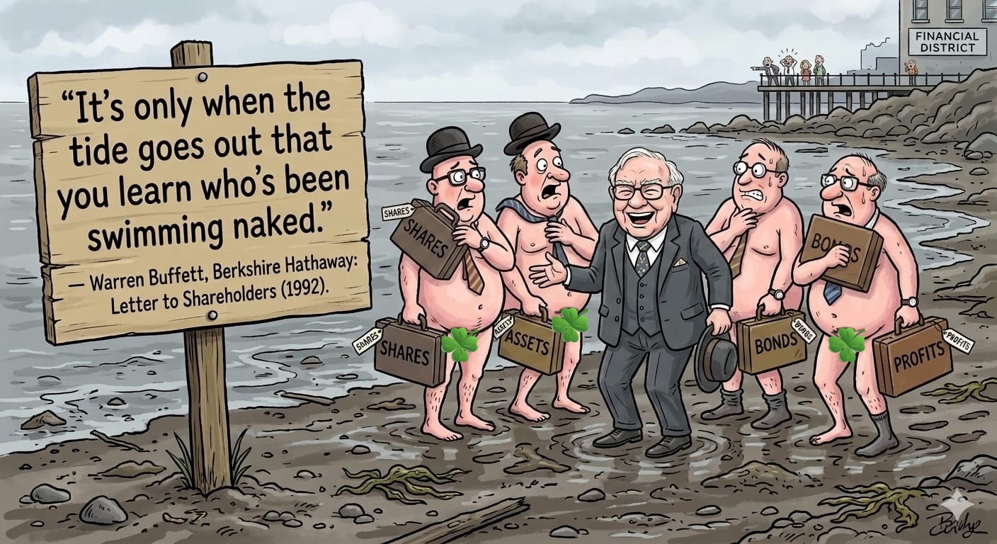 It's only when the tide goes out that you learn who's been swimming naked. #1